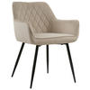 ARMLEHNSTUHL  in Eisen Samt  - Creme/Schwarz, Design, Holz/Textil (56/79/58cm) - Carryhome