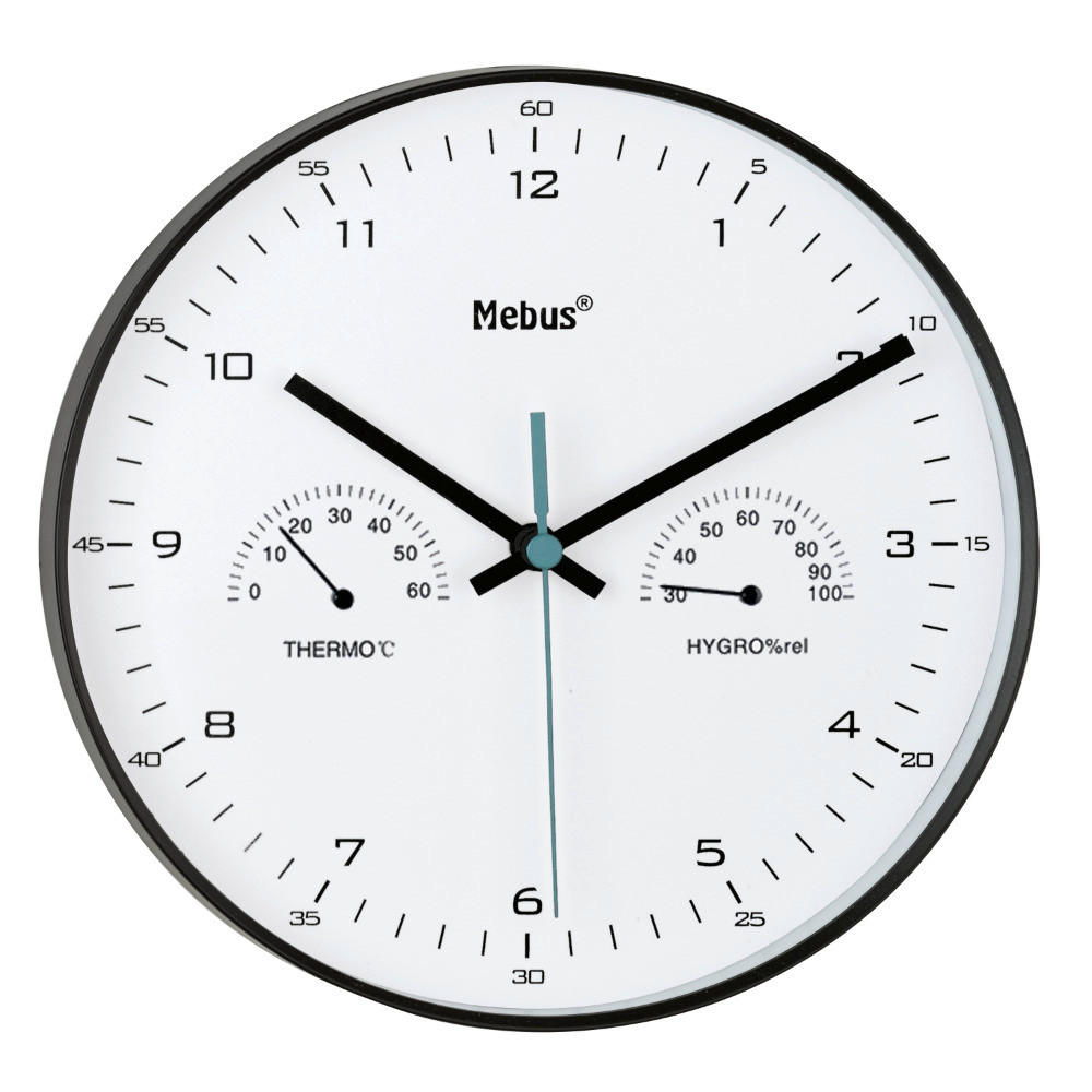 WANDUHR  Schwarz 30,0 cm  - Schwarz, Basics, Kunststoff (30,0cm)