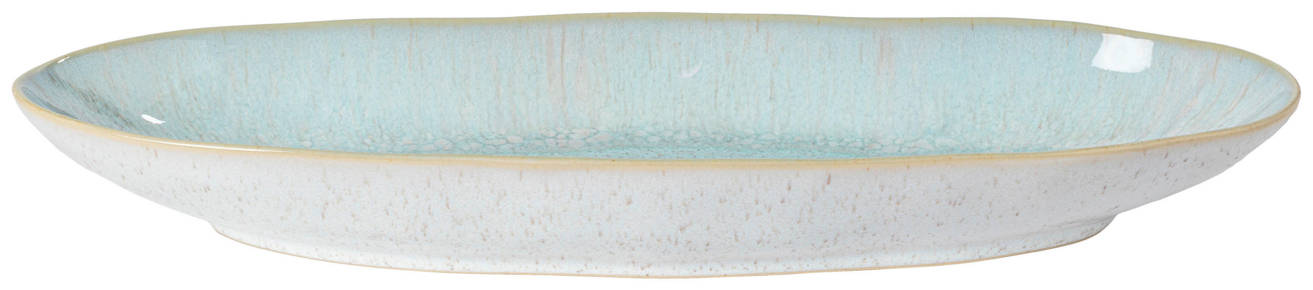SERVIERPLATTE - Weiß Hochglanz/Hellblau, Basics, Keramik (41/14cm) - Costa Nova