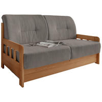 SCHLAFSOFA Cord Kieferfarben, Graubraun einzeln ausziehbar  - Graubraun/Kieferfarben, Modern, Holz/Textil (154/88/90cm) - Livetastic