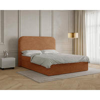 BOXBETT 140/200 cm,  in Terracotta, Bettkasten, Topper, H2 + H3 = mittel + fest  - Terracotta/Schwarz, MODERN, Holz/Kunststoff (140/200cm) - MID.YOU