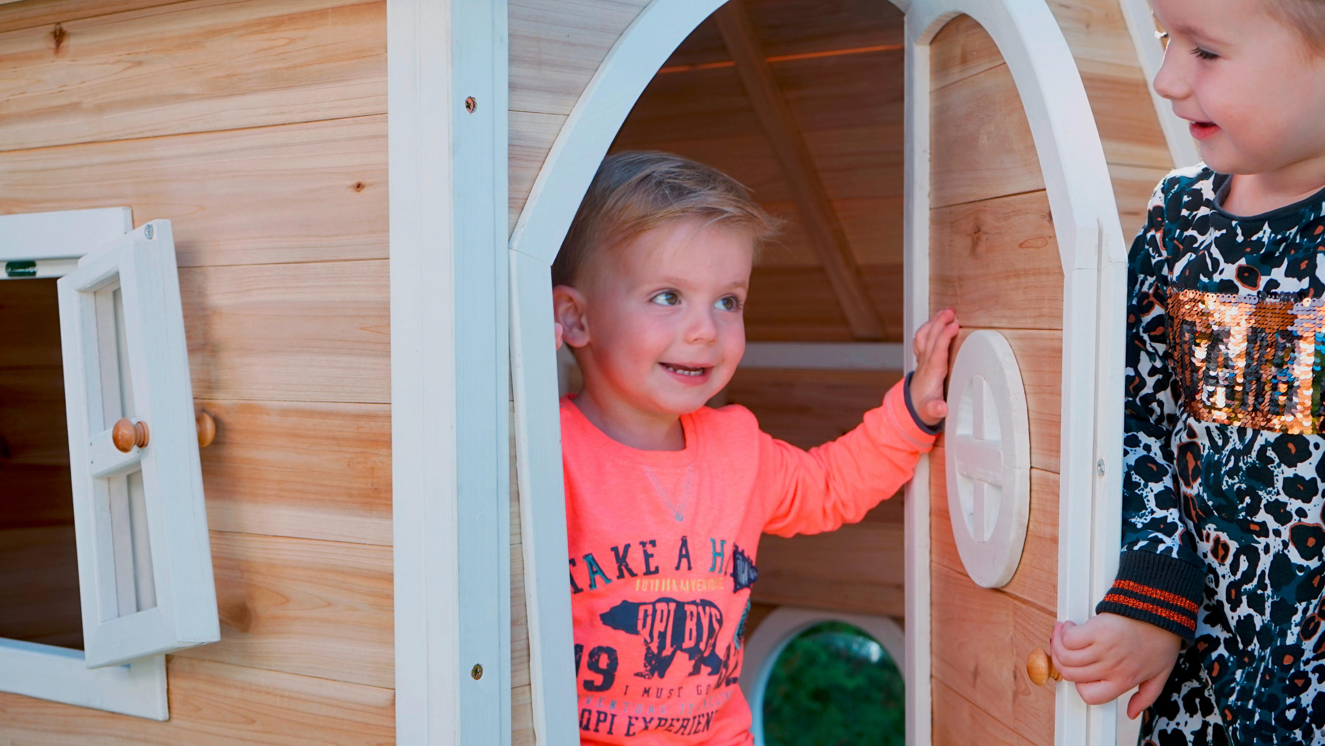 SPIELHAUS  - Naturfarben, KONVENTIONELL, Holz (128/108/171cm) - EXIT Toys