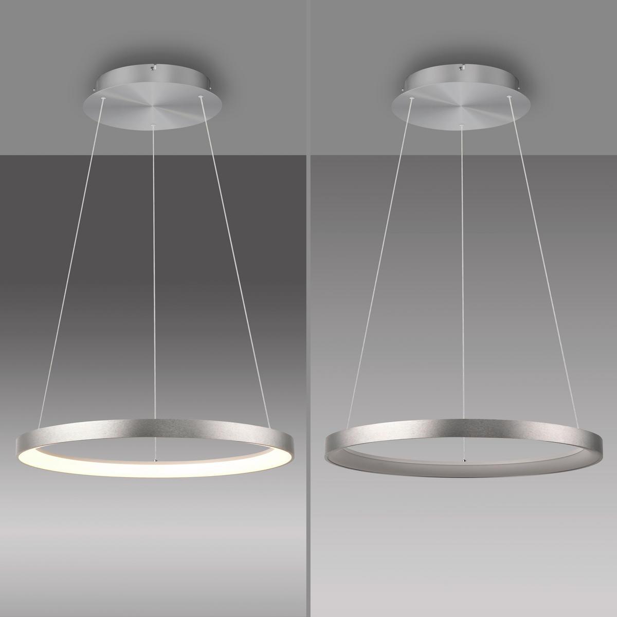 LED FÜGGESZTÉK - alumínium színű, Design, műanyag/fém (57/200/200cm)