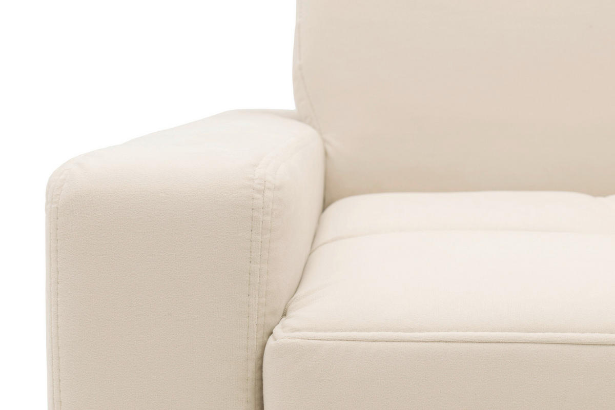 ECKSOFA FLORENTINA Creme Mikrofaser  - Wengefarben/Creme, Basics, Holz/Textil (243/209cm) - MID.YOU