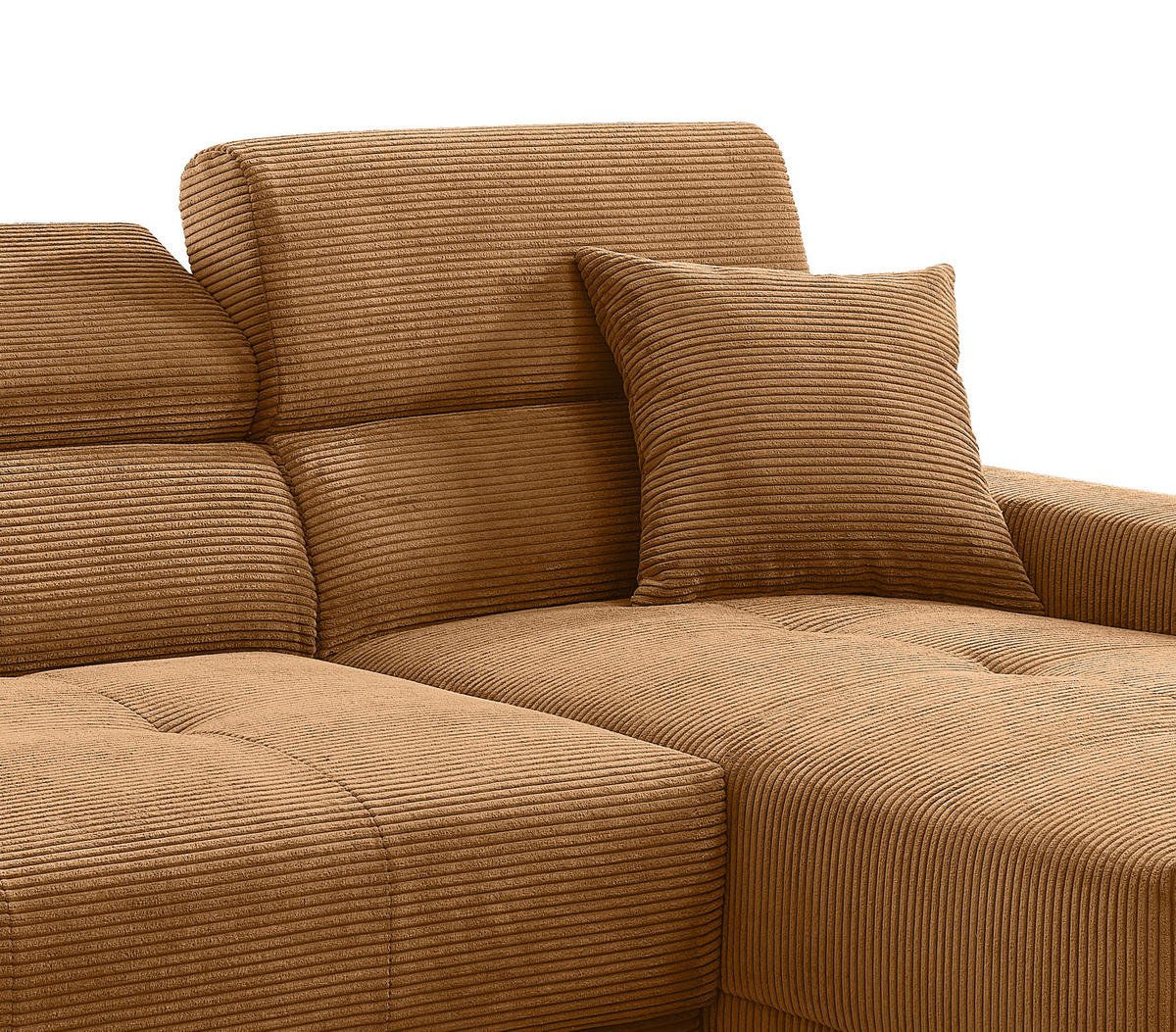 ECKSOFA Cord Goldfarben  - Goldfarben/Schwarz, Basics, Textil/Metall (250/183cm) - Livetastic