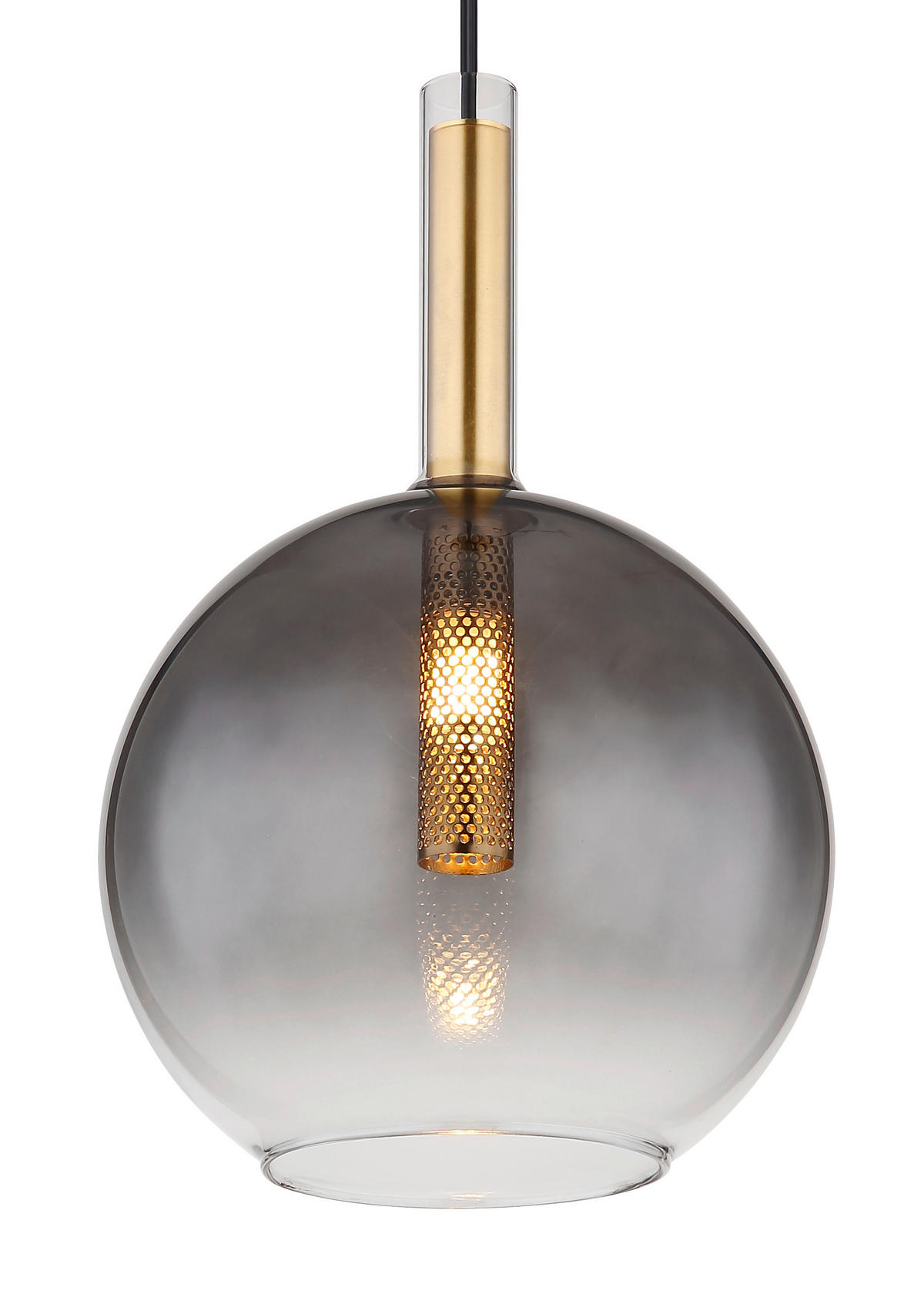 HÄNGELEUCHTE 18/120 cm    - Klar/Messingfarben, Design, Glas/Metall (18/120cm) - Globo