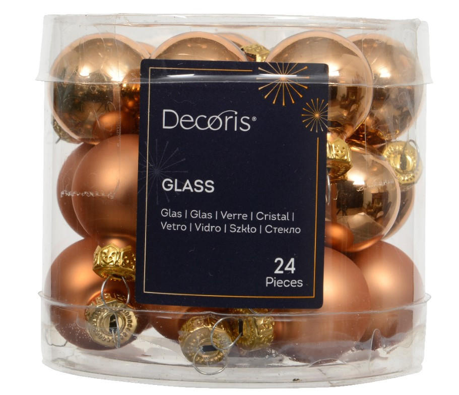 CHRISTBAUMKUGEL-SET 2,50 cm 24-teilig  - Cognac, KONVENTIONELL, Glas (2,50cm)