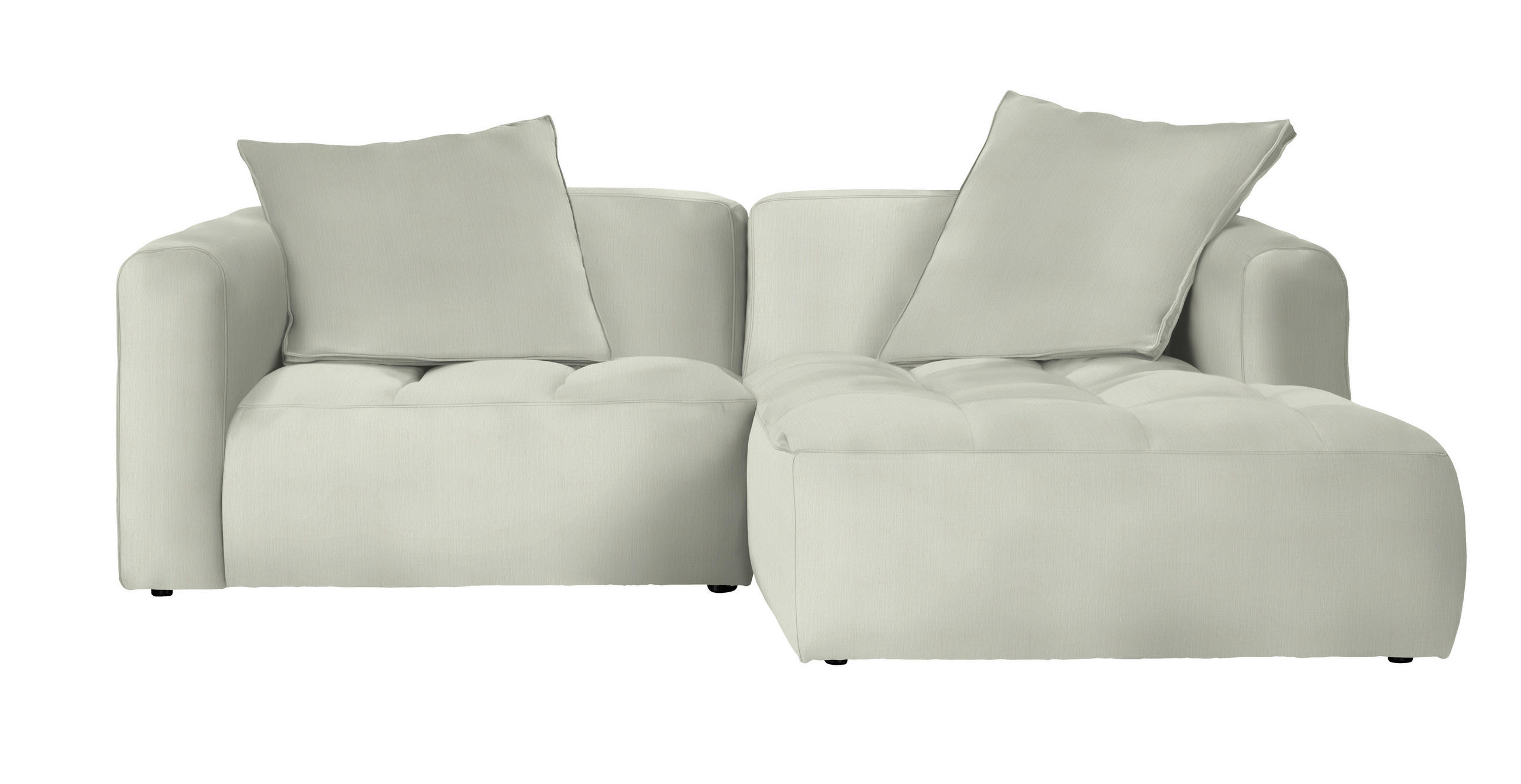 ECKSOFA MOSSO Weiß Chenille  - Schwarz/Weiß, LIFESTYLE, Kunststoff/Textil (240/173cm) - Stylife