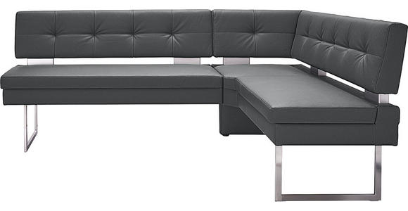 ECKBANK 200/158 cm  in Grau, Edelstahlfarben  - Edelstahlfarben/Grau, Design, Textil/Metall (200/158cm) - Dieter Knoll