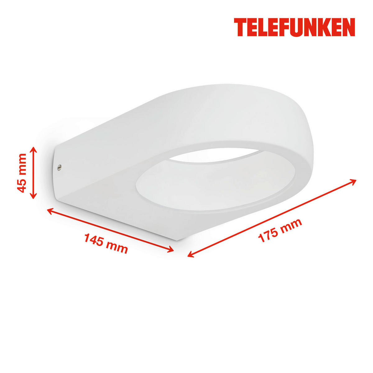 KÜLTÉRI FALILÁMPA - fehér, Basics, műanyag/fém (17,5/14,5/4,5cm)