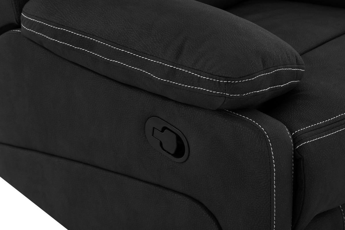 RELAXSESSEL Mikrofaser    - Schwarz, KONVENTIONELL, Textil/Metall (98,5/103/96cm) - Livetastic