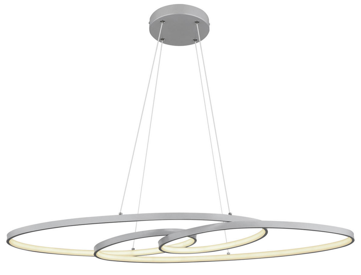 ZÁVĚSNÉ LED SVÍTIDLO, 100/36/120 cm - barvy stříbra/opál, Design, kov/plast (100/36/120cm) - Globo