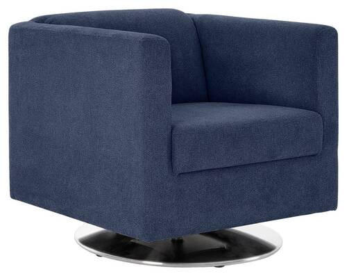 DESIGNSESSEL Mikrofaser Dunkelblau    - Chromfarben/Dunkelblau, Design, Textil/Metall (72/71/75cm) - LOOKS by W.Joop