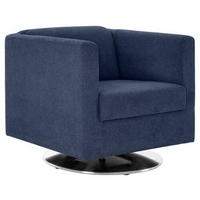 DESIGNSESSEL in Mikrofaser Dunkelblau  - Chromfarben/Dunkelblau, Design, Textil/Metall (72/71/75cm) - LOOKS by W.Joop