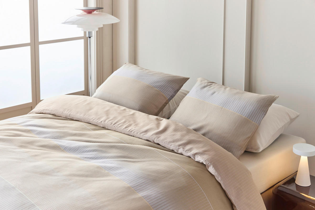 BETTWÄSCHE Abstrava Satin 140/200 cm  - Naturfarben, KONVENTIONELL, Textil (140/200cm) - Novel