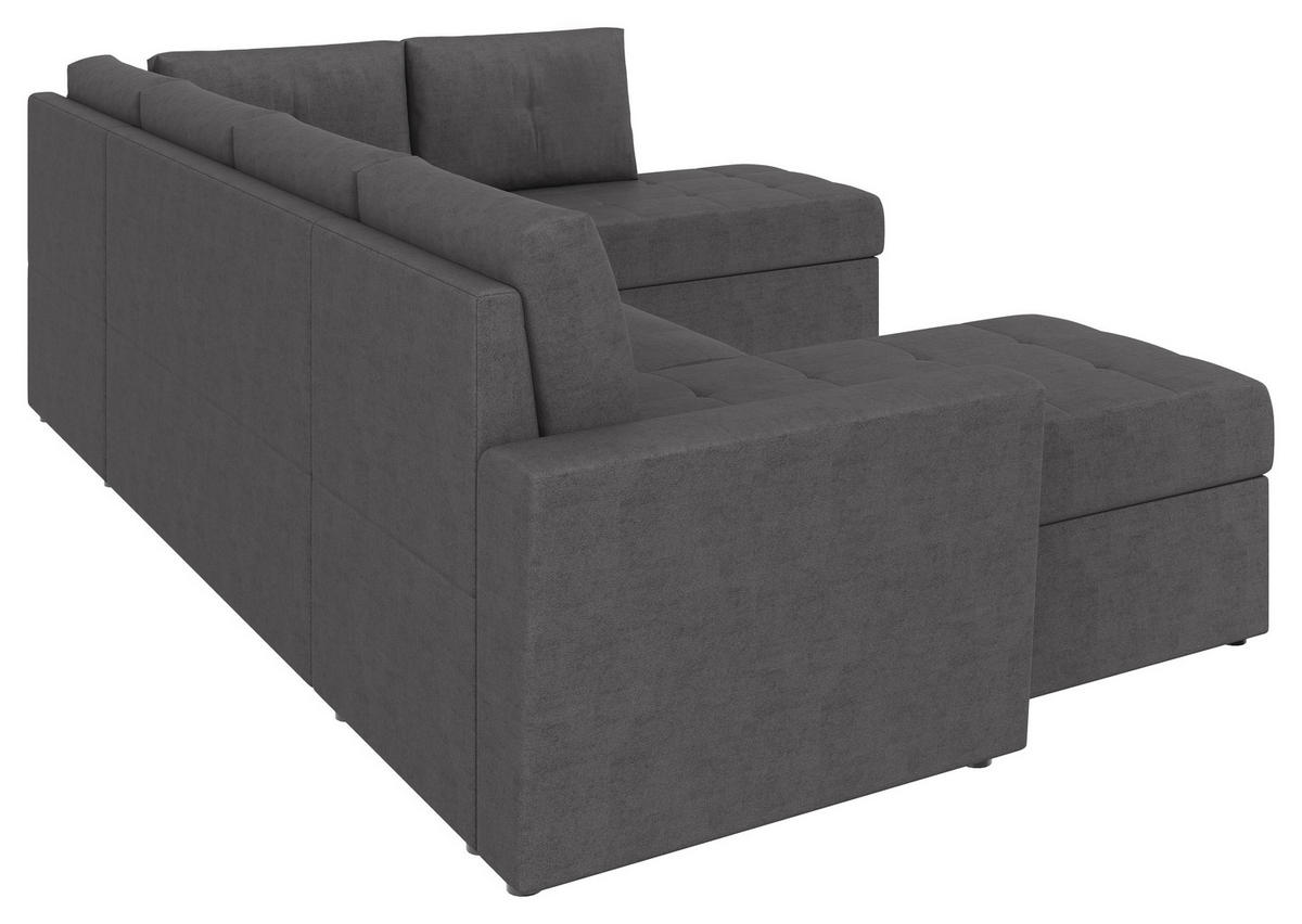 WOHNLANDSCHAFT TERMOLI in Jacquard Grau  - Schwarz/Grau, Design, Kunststoff/Textil (155/297/212cm) - MID.YOU