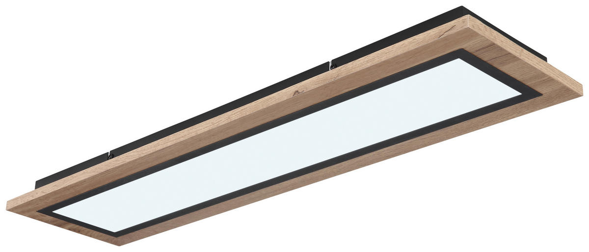LED-DECKENLEUCHTE 24 W     - Dunkelbraun/Opal, Basics, Kunststoff/Metall (80/20/5,5cm) - Globo
