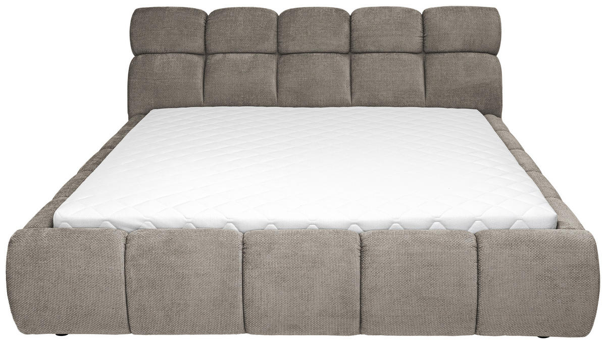 POLSTERBETT 160/200 cm  in Hellbraun  - Hellbraun/Schwarz, Design, Kunststoff/Textil (160/200cm) - Esposa