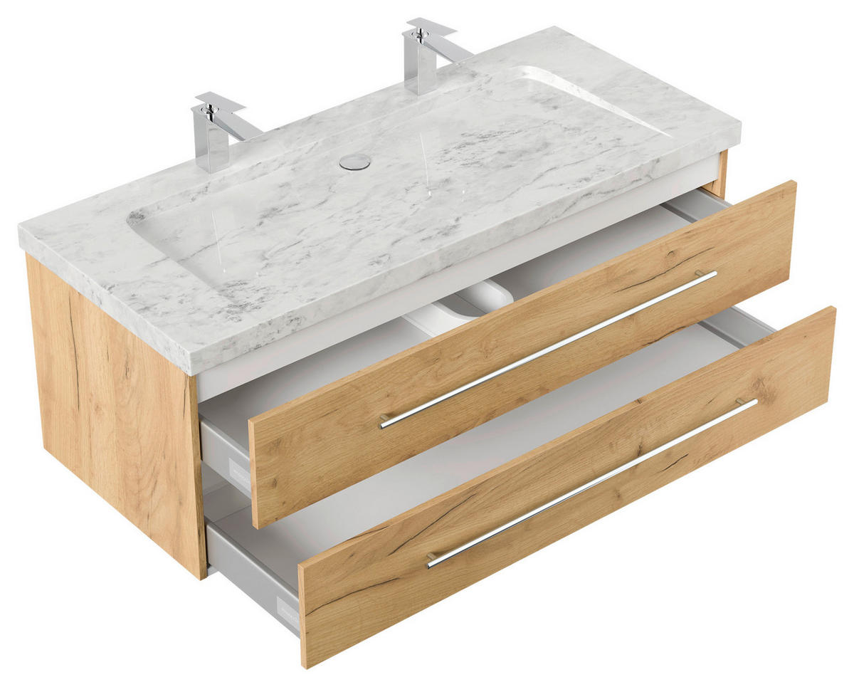 WASCHTISCHKOMBI 130 cm  - Eichefarben, Basics, Holzwerkstoff/Stein (130cm) - MID.YOU