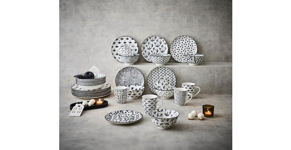 KOMBISERVICE TOKYO 2.0 30-teilig  - Schwarz/Weiß, Trend, Keramik - Novel
