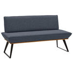 SITZBANK 160/87/64 cm Webstoff Anthrazit, Schwarz, Eichefarben Eiche massiv Metall  - Eichefarben/Anthrazit, Design, Holz/Textil (160/87/64cm) - Voleo