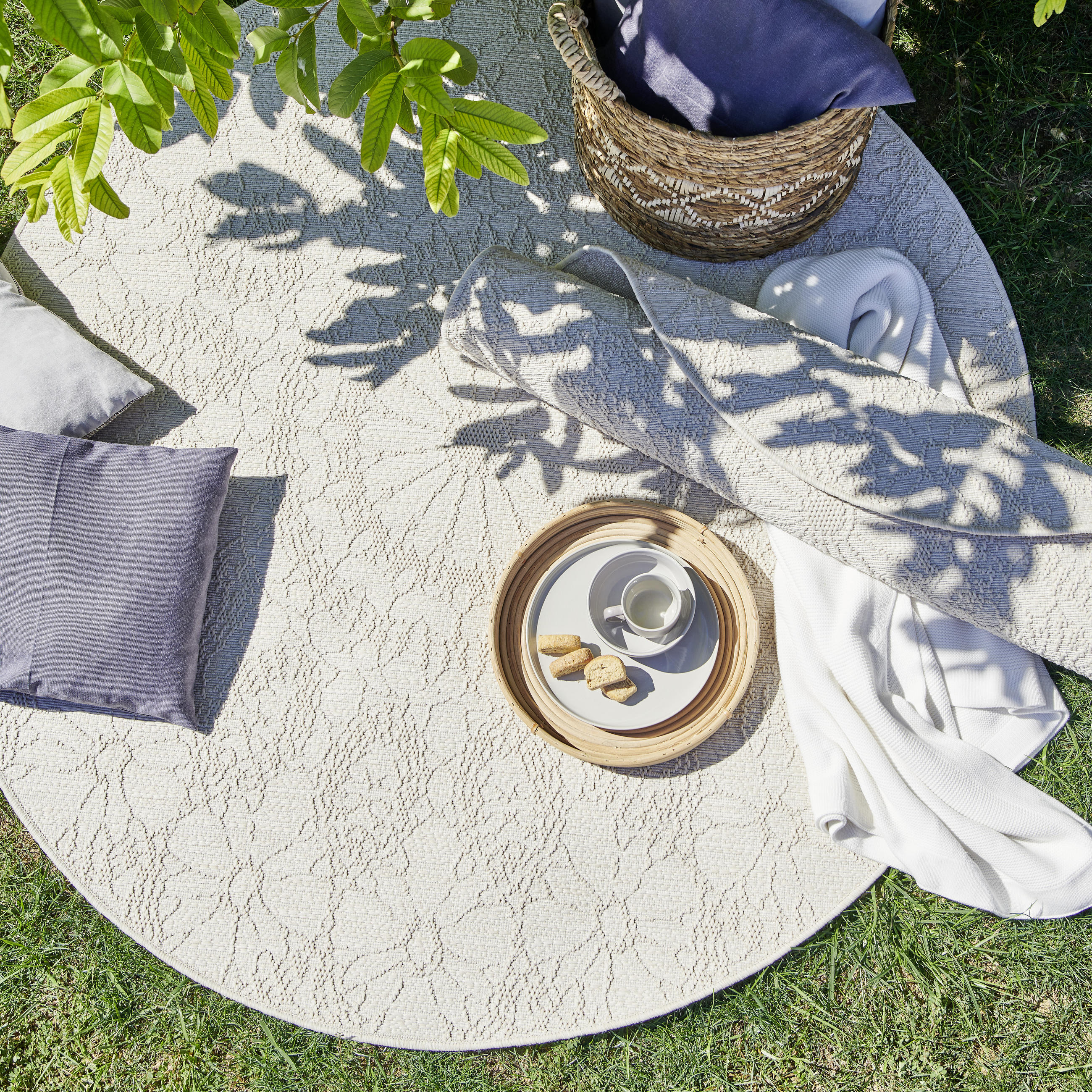 OUTDOORTEPPICH 120 cm Pori Creme, Beige  - Beige/Creme, Design (120cm) - Novel