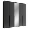 DREHTÜRENSCHRANK 225/225/52 cm 5-türig Graphitfarben  - Graphitfarben/Schwarz, MODERN, Glas/Holzwerkstoff (225/225/52cm) - MID.YOU