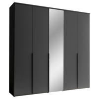 DREHTÜRENSCHRANK 225/225/52 cm 5-türig Graphitfarben  - Graphitfarben/Schwarz, MODERN, Glas/Holzwerkstoff (225/225/52cm) - MID.YOU