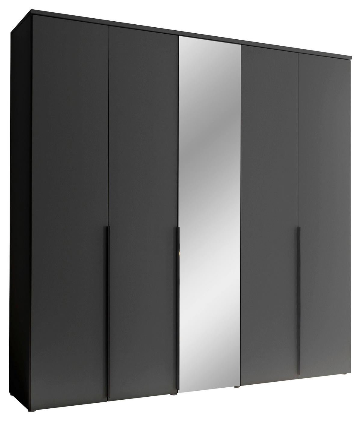 DREHTÜRENSCHRANK 225/225/52 cm 5-türig Graphitfarben  - Graphitfarben/Schwarz, MODERN, Glas/Holzwerkstoff (225/225/52cm) - MID.YOU