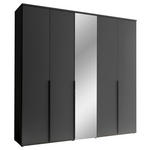 DREHTÜRENSCHRANK  in Graphitfarben  - Schwarz/Graphitfarben, MODERN, Glas/Holzwerkstoff (225/225/52cm) - Carryhome