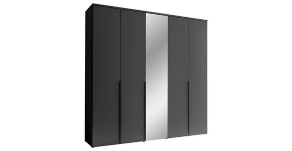 DREHTÜRENSCHRANK in Graphitfarben - Schwarz/Graphitfarben, MODERN, Glas/Holzwerkstoff (225/225/52cm) - Carryhome