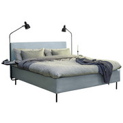 BOXSPRINGBETT 180/200 cm in Hellgrau - Hellgrau/Schwarz, KONVENTIONELL, Textil/Metall (180/200cm) - Jensen