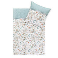 BETTWÄSCHE Natürlich Estella Makosatin 155/220 cm  - Azurblau, Design, Textil (155/220cm) - Estella