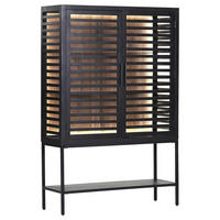 HIGHBOARD  in 120/180/43 cm  - Schwarz/Akaziefarben, LIFESTYLE, Glas/Holz (120/180/43cm) - Landscape