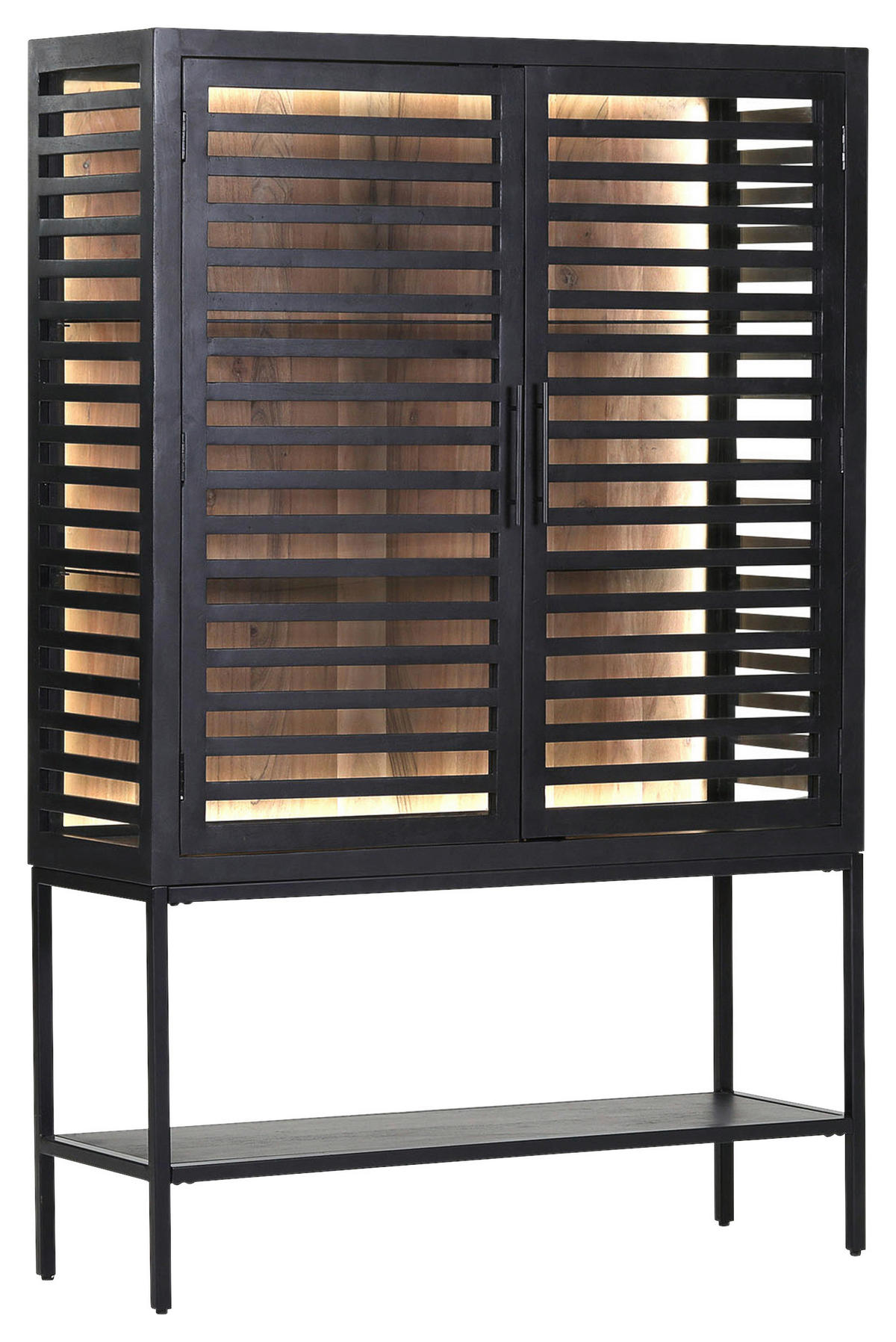 HIGHBOARD  in 120/180/43 cm  - Schwarz/Akaziefarben, LIFESTYLE, Glas/Holz (120/180/43cm) - Landscape