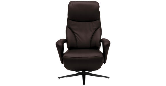 RELAXSESSEL in Leder Dunkelbraun - Dunkelbraun/Schwarz, Design, Leder/Metall (75/106/88cm) - Dieter Knoll