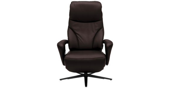 RELAXSESSEL in Leder Dunkelbraun  - Dunkelbraun/Schwarz, Design, Leder/Metall (75/106/88cm) - Dieter Knoll