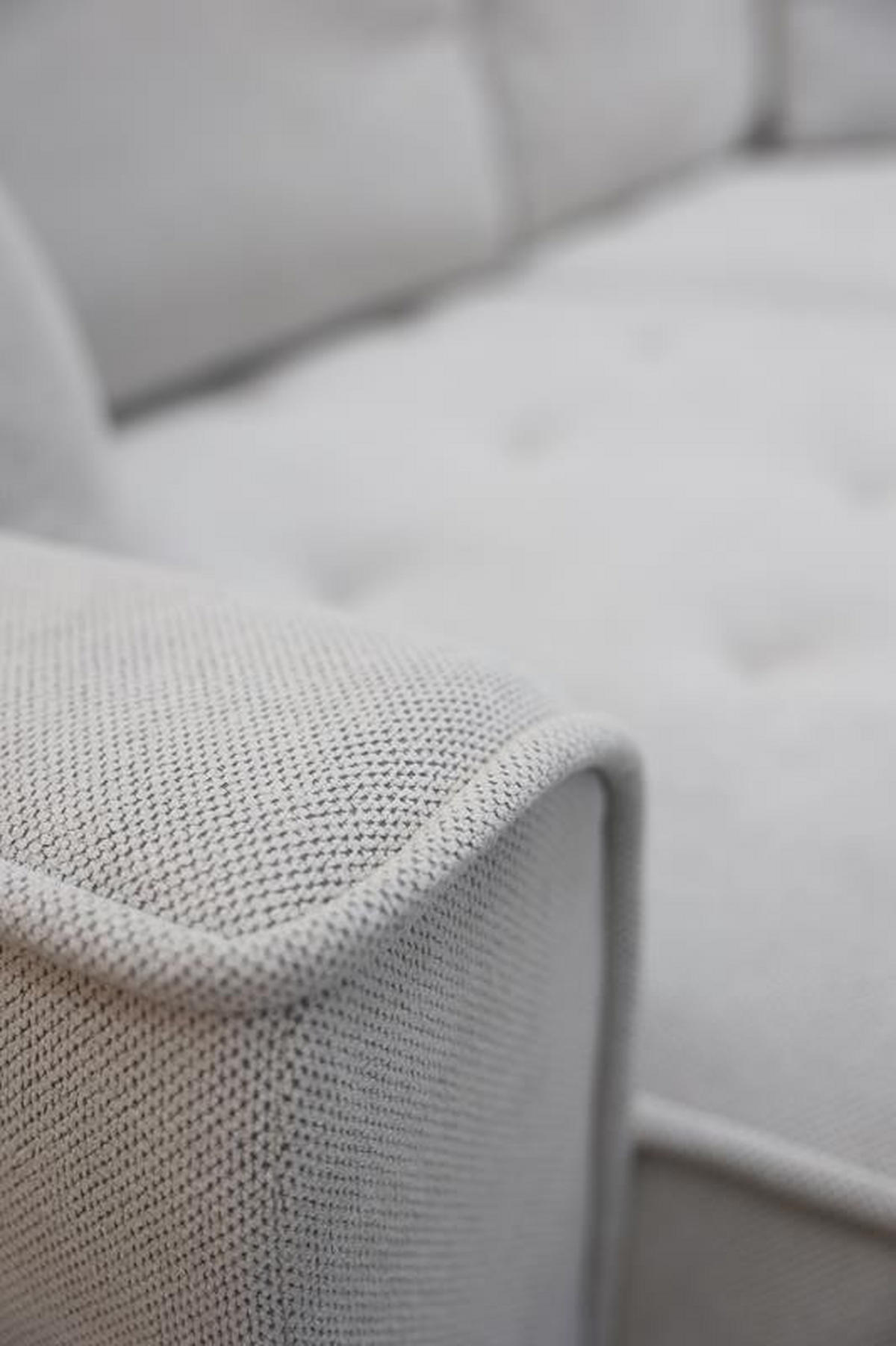 ECKSOFA in Flachgewebe Beige  - Beige/Schwarz, Design, Holz/Textil (263/183cm) - MID.YOU