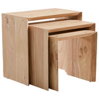 SATZTISCH Mindiholz vollmassiv quadratisch  - Naturfarben, Design, Holz (50/43/36/46/40/35/29/29/29cm) - Livetastic