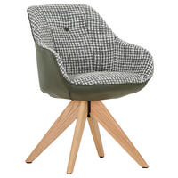 ARMLEHNSTUHL  in Chenille, Lederlook  - Weiss/Eichefarben, Modern, Holz/Textil (60/83/65cm) - Novel