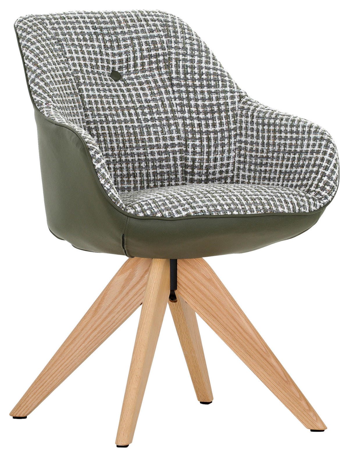 ARMLEHNSTUHL  in Chenille, Lederlook  - Weiss/Eichefarben, Modern, Holz/Textil (60/83/65cm) - Novel