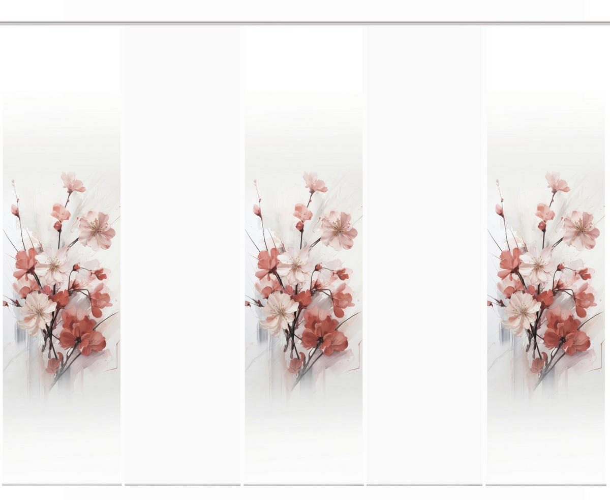 FLÄCHENVORHANG in Weiß, Altrosa blickdicht  - Altrosa/Weiß, Natur, Textil (60/245cm)