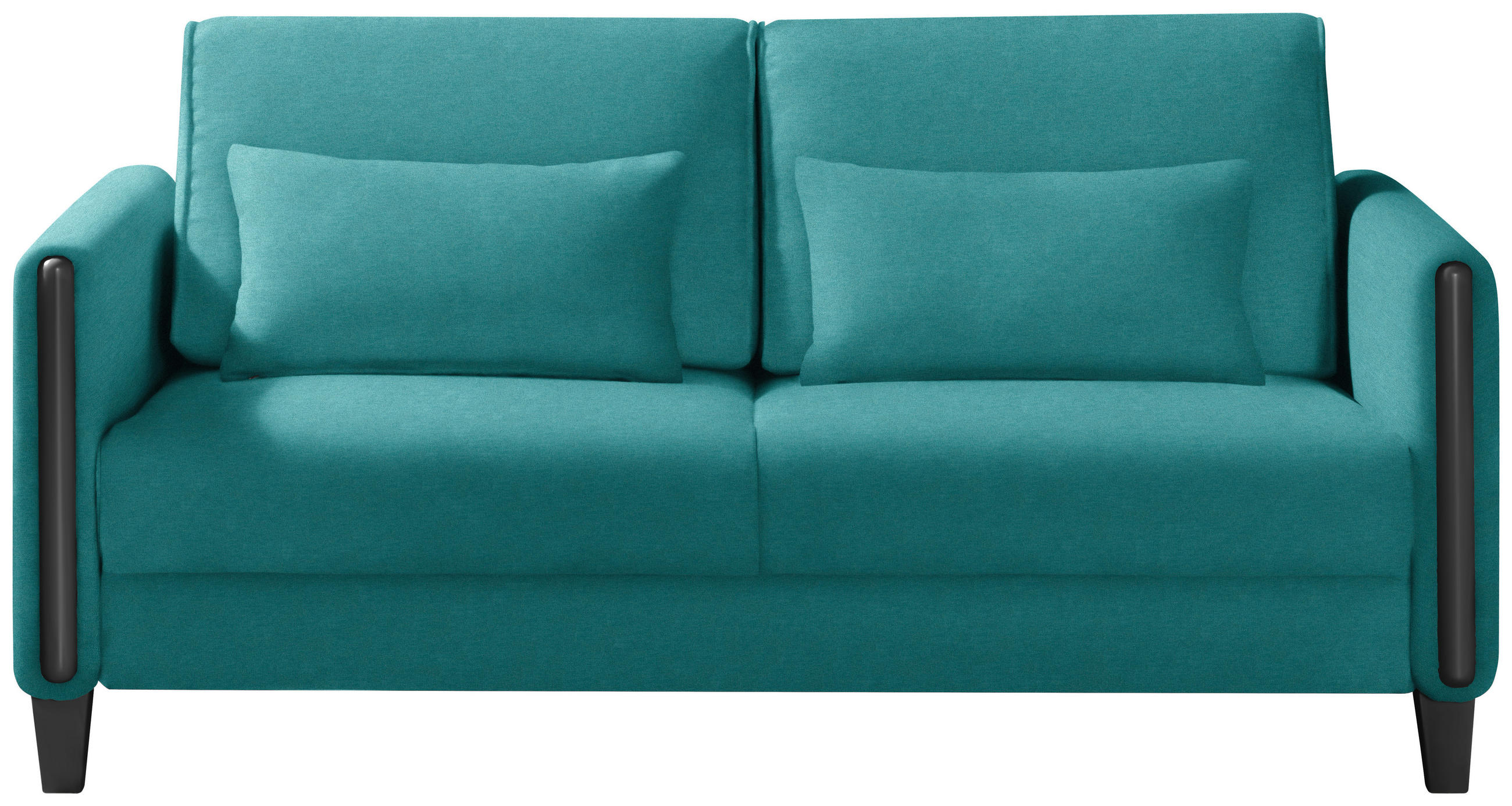 SCHLAFSOFA in Holz, Textil Schwarz, Türkis  - Türkis/Schwarz, Design, Holz/Textil (174/88/104cm) - Niels Andersson