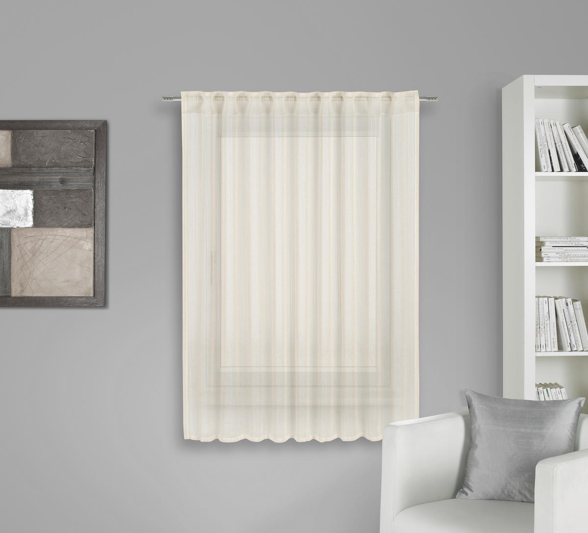 ZAVJESA SA SKRIVENIM OMČAMA bež  140/160 cm  - bež, Basics, tekstil (140/160cm) - Esposa