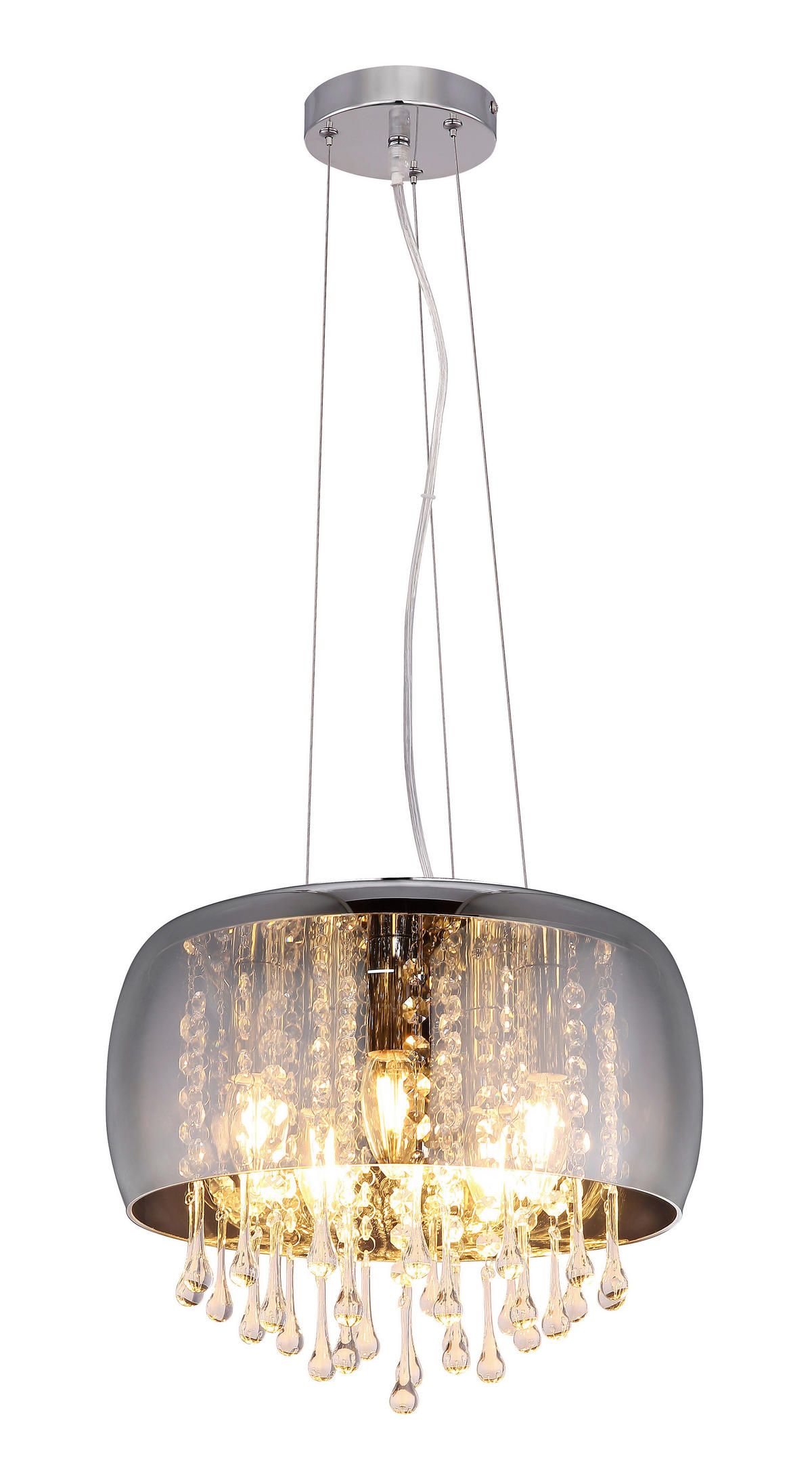 HÄNGELEUCHTE 35/120 cm    - Klar/Chromfarben, Basics, Glas/Metall (35/120cm) - Globo