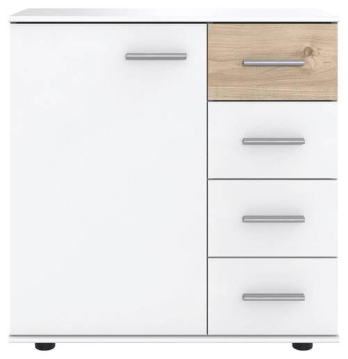 KOMMODE 81/83/41 cm  in Weiss, Eichefarben, Hickory  - Weiss/Eichefarben, Konventionell, Holzwerkstoff/Kunststoff (81/83/41cm) - Carryhome