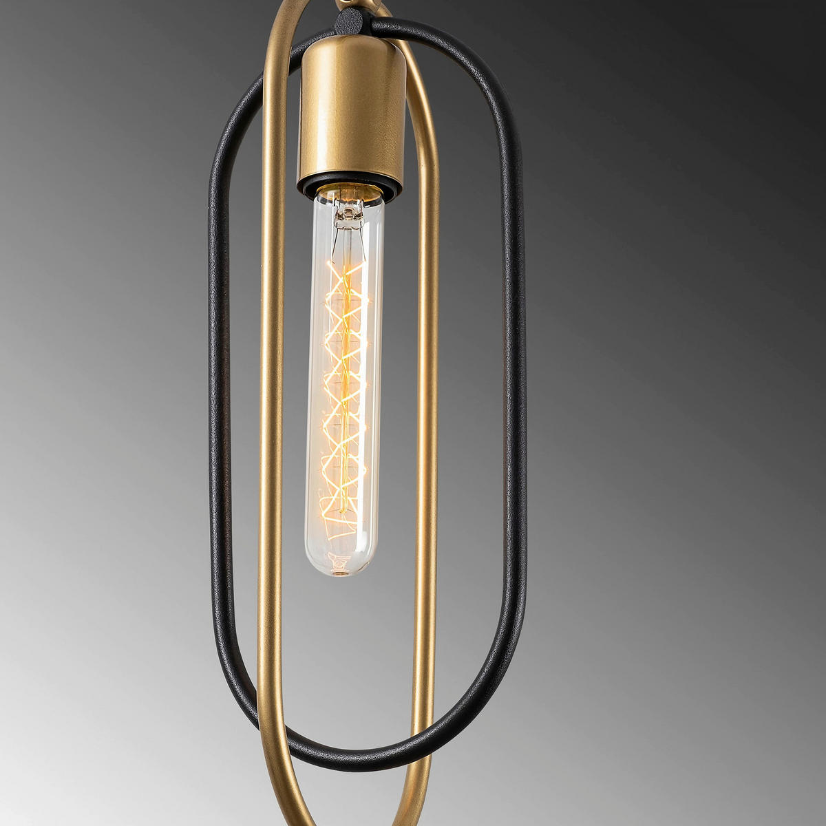 HÄNGELEUCHTE 38/132 cm   - Goldfarben/Schwarz, Design, Metall (38/132cm) - P & B