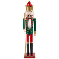 NUSSKNACKERFIGUR  - Rot/Goldfarben, LIFESTYLE, Holz/Holzwerkstoff (11/50,5cm) - X-Mas