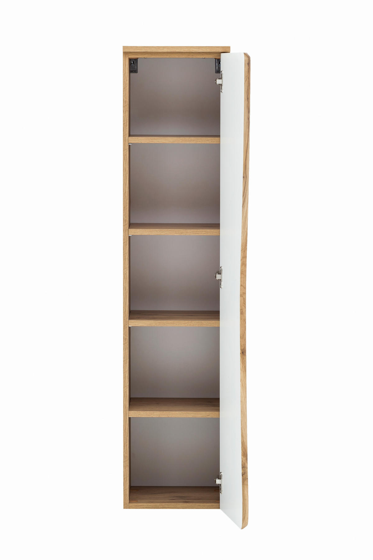 MIDISCHRANK 30/130/35 cm  - Eiche Wotan/Silberfarben, Natur, Holzwerkstoff/Kunststoff (30/130/35cm) - Xora