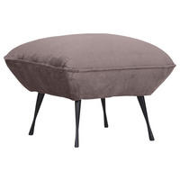 HOCKER Plüsch Schlammfarben  - Schlammfarben/Schwarz, KONVENTIONELL, Textil/Metall (60/49/53cm) - Carryhome